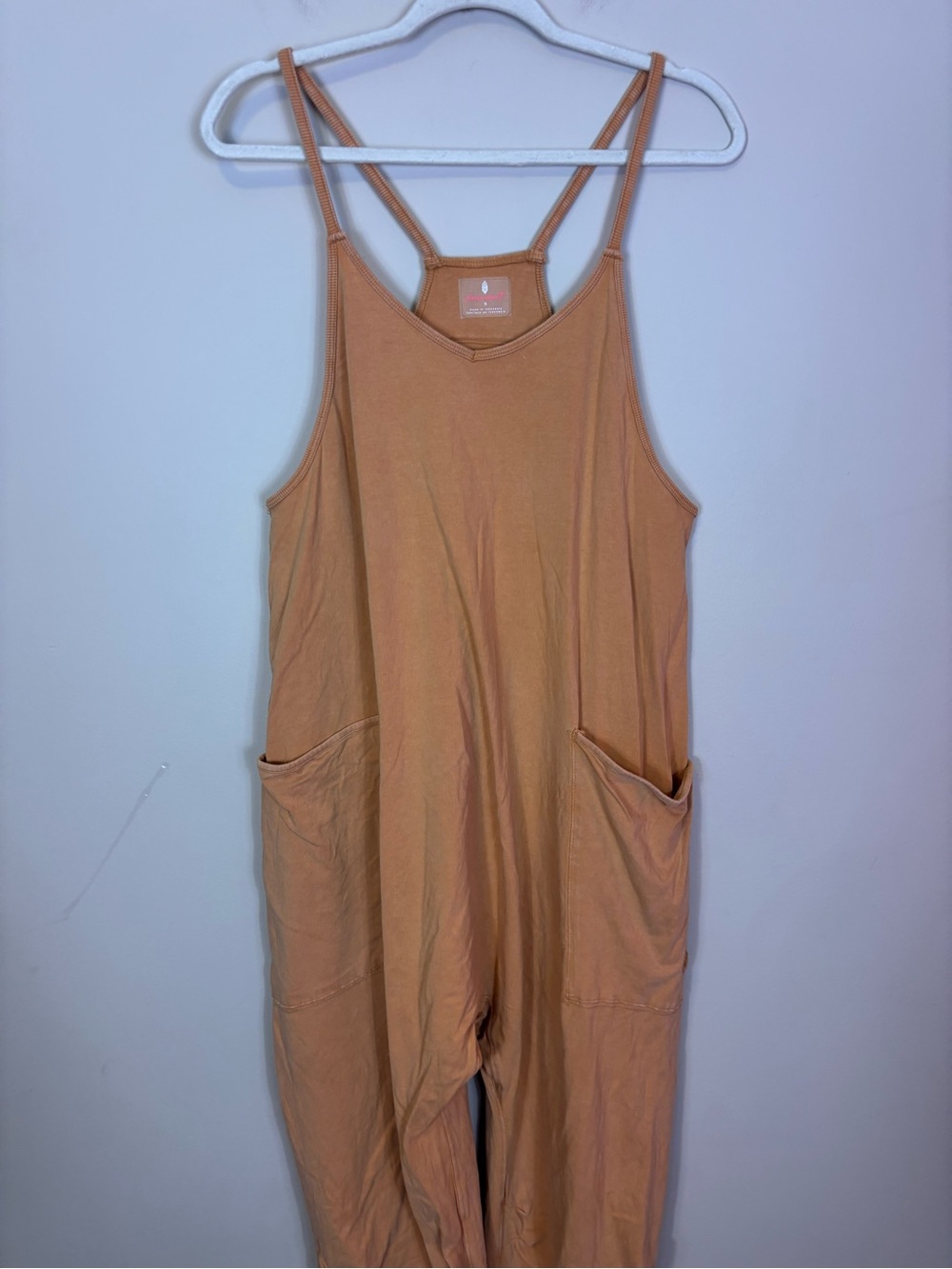 Free People Movement Orange Jumpsuit with Pockets Women’s Small - Picture 3 of 8
